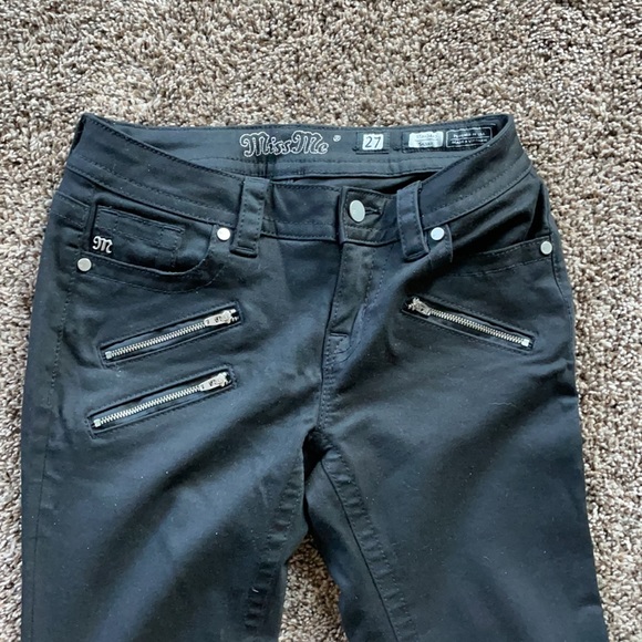 Miss Me Black Skinny Jeans with front zipper pockets - Picture 3 of 6